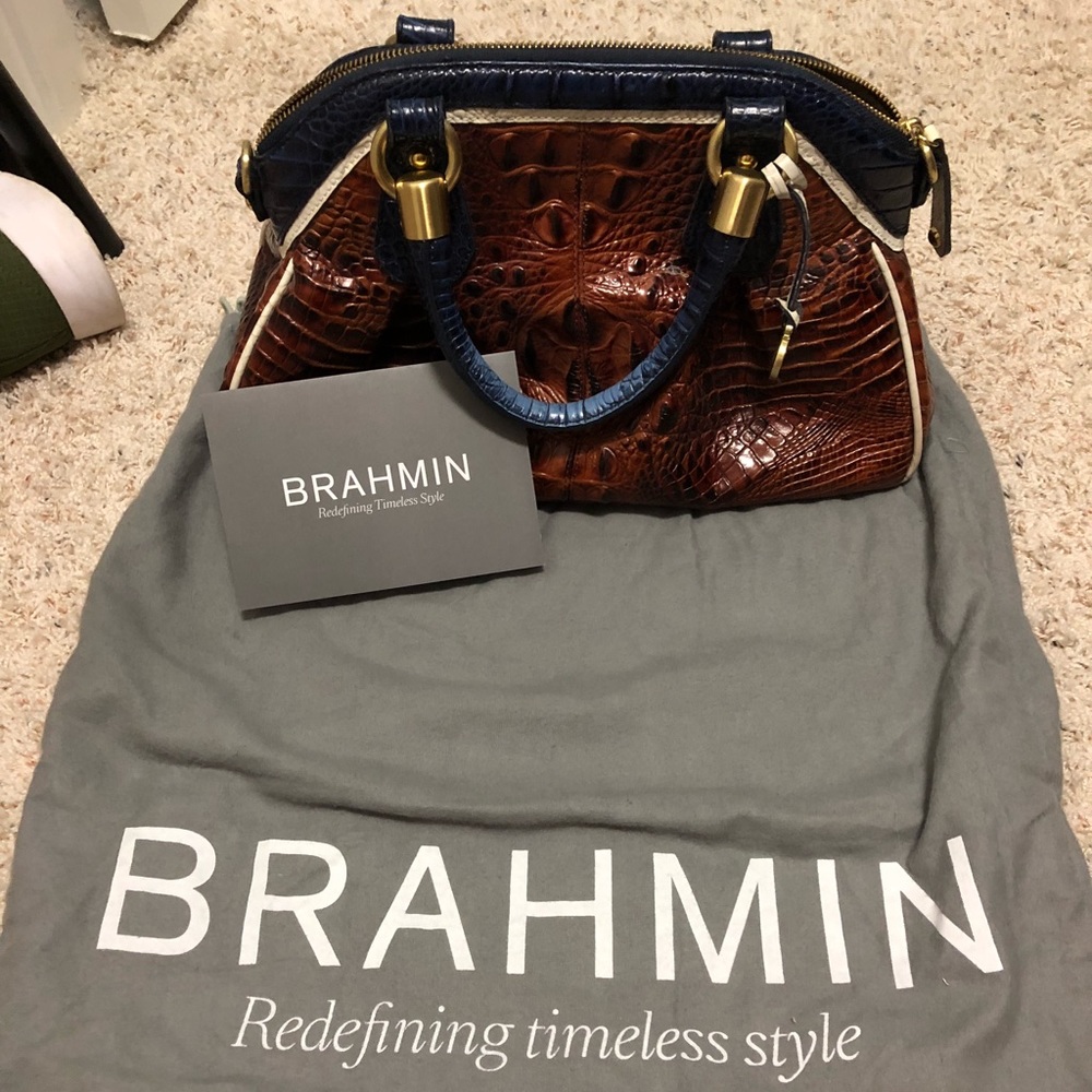 Brahmin Lisa Tri-color satchel purse
